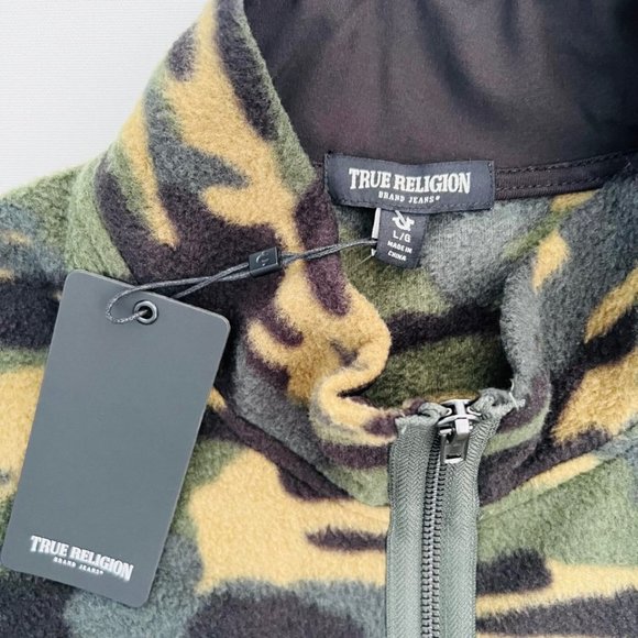 True Religion 105993 Camo Fleece Zip Jacket - Picture 2 of 3
